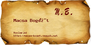 Macsa Bogát névjegykártya